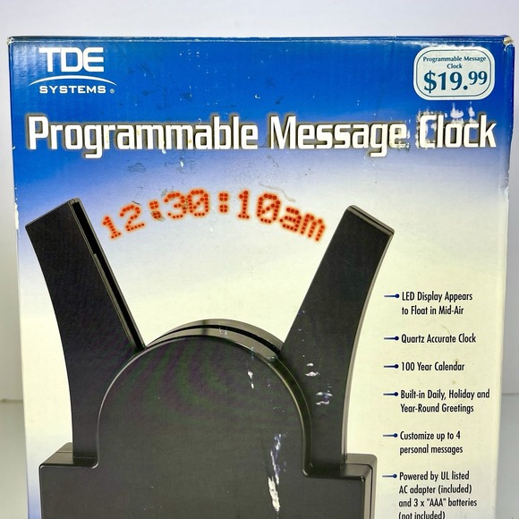 TDE Systems Programmable Message Clock LED Display Floating Message NEW Open Box - Picture 7 of 15